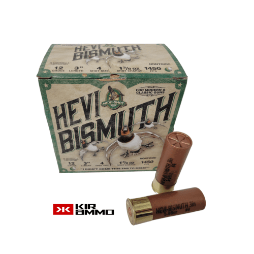 HEVI-Shot HEVI Bismuth 12 Gauge SAME DAY SHIPPING 3 Inch #4 Shot 1 3/8 Oz. 1450 FPS Non Toxic – 25 Rounds (Box) [NO TAX outside Texas]